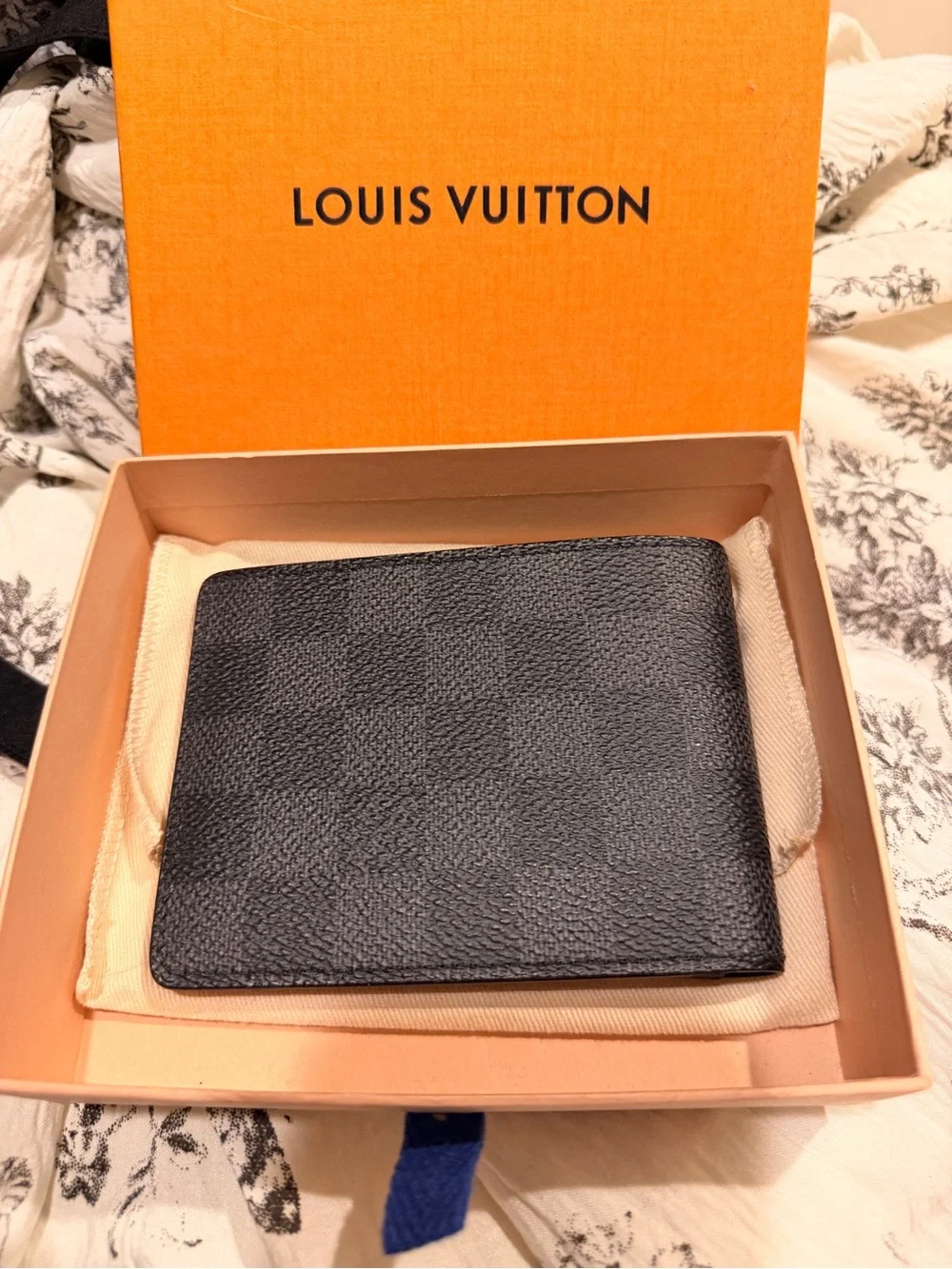 Louis Vuitton Black Textured Leather Money Clip Wallet